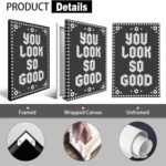 Unframed Hexagon Bistro Tile Letter Tile Canvas Posters Retro Black And White He... - Image 3
