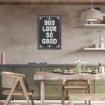 Unframed Hexagon Bistro Tile Letter Tile Canvas Posters Retro Black And White He... - Image 7