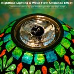 SAVENNA Mosaic Glass Fountain, Floor-Standing Lighted Water Feature with Quiet P... - Image 5