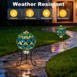 SAVENNA Mosaic Glass Fountain, Floor-Standing Lighted Water Feature with Quiet P... - Image 6