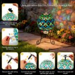 SAVENNA Mosaic Glass Fountain, Floor-Standing Lighted Water Feature with Quiet P... - Image 8