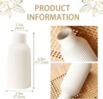 Bohemian White Ceramic Vase - for Pampas Grass, Mantel, Bookshelf, Entryway and ... - Image 5
