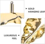 Luxshiny Hanging Leaf Pendant Decoration Small Gold Electroplated Plastic Ceilin... - Image 4