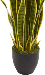 Nearly Natural 33” Sansevieria Artificial Silk Plants Green - Image 4
