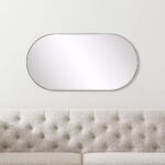 TEHOME Brushed Nickel Oval Bathroom Mirror 20x40'' Pill Shaped Oblong Vanity Mir... - Image 3