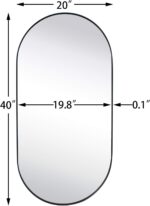 TEHOME Brushed Nickel Oval Bathroom Mirror 20x40'' Pill Shaped Oblong Vanity Mir... - Image 8
