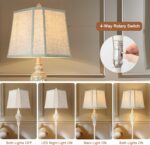 LuxSight Collection Rustic Floor Lamp 65'' Tall with Nightlight Cut Corner Linen... - Image 3