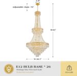 26 Lights Gold Luxury Crystal Chandeliers Large Modern Chandelier for High Ceili... - Image 4