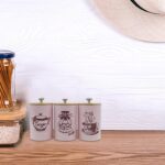 3x Kitchen Canisters for Countertop Coffee Tea Sugar Containers Set Iron Restaur... - Image 5