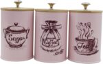 3x Kitchen Canisters for Countertop Coffee Tea Sugar Containers Set Iron Restaur... - Image 7
