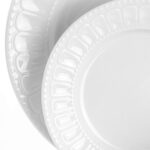 Elama Charlotte 20 Piece Porcelain Dinnerware Set in White - Image 4