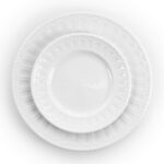 Elama Charlotte 20 Piece Porcelain Dinnerware Set in White - Image 6