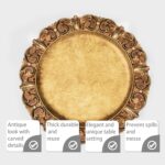 MAONAME 14" Antique Gold Charger Plates with Embossed Rims, Set of 6, Plastic Pl... - Image 4