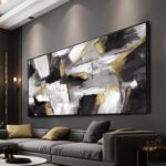 Kureful Large Abstract Wall Art for Living Room Gold Abstract Maximalist Decor f... - Image 5