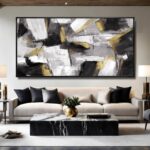 Kureful Large Abstract Wall Art for Living Room Gold Abstract Maximalist Decor f... - Image 8