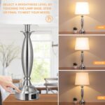 Seealle White Lamps for Bedrooms Set of 2 - Touch Control Bedside Lamp with USB ... - Image 3