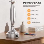 Seealle White Lamps for Bedrooms Set of 2 - Touch Control Bedside Lamp with USB ... - Image 4