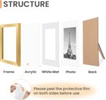 upsimples 8x10 Picture Frame Set of 10, Display Pictures 5x7 with Mat or 8x10 Wi... - Image 5