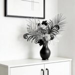 Luxurious Black Silver Artificial Flowers，17-Inch Modern Gothic Bouquet，Dark Aca... - Image 4