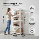 HOMEDANT House 5 Tier 24.1" W Laminated Metal Shelving Unit Adjustable Storage U... - Image 3