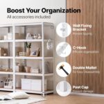 HOMEDANT House 5 Tier 24.1" W Laminated Metal Shelving Unit Adjustable Storage U... - Image 10