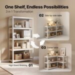 HOMEDANT House 5 Tier 24.1" W Laminated Metal Shelving Unit Adjustable Storage U... - Image 11