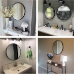 Oruii Round Mirror, Black Round Mirror 24 inch, Circle Wall Mirrors Metal Frame,... - Image 6