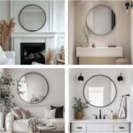 Oruii Round Mirror, Black Round Mirror 24 inch, Circle Wall Mirrors Metal Frame,... - Image 7