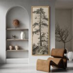 SIGNFORD Large Framed Canvas Vintage Pine Tree Illustrations Modern Art Calm War... - Image 4