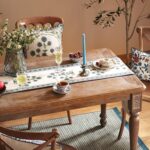 patdrea Designer Blue Rustic Elegant Floral Patterned Linen Table Runner 87 Inch... - Image 7