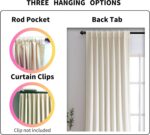 Ivory Velvet Curtains 84 inches Luxury 50% Blackout Velvet Curtains for Bedroom ... - Image 4
