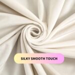 Ivory Velvet Curtains 84 inches Luxury 50% Blackout Velvet Curtains for Bedroom ... - Image 6