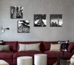JiazuGo Black and White Building Wall Art for Living Room Contemporary European ... - Image 4