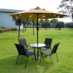 Sunnyglade 9' Solar LED Lighted Patio Umbrella with 8 Ribs/Tilt Adjustment and C... - Image 5