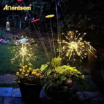 Anordsem Solar Garden Lights Outdoor: 120 LED Fairy Sparkler Firework Warm Light... - Image 3