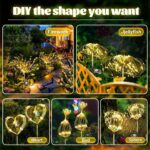 Anordsem Solar Garden Lights Outdoor: 120 LED Fairy Sparkler Firework Warm Light... - Image 4