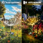 Anordsem Solar Garden Lights Outdoor: 120 LED Fairy Sparkler Firework Warm Light... - Image 7