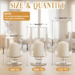 3 Pcs Wedding Glass Candle Holder - 6" 8" 9" Clear Hurricane Stemmed Terrarium P... - Image 3