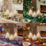 3 Pcs Wedding Glass Candle Holder - 6" 8" 9" Clear Hurricane Stemmed Terrarium P... - Image 8