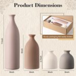 Dandat Beige Ceramic Vase Set of 4, Modern Decorative Ceramic Vases Rustic Potte... - Image 3