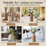 Dandat Beige Ceramic Vase Set of 4, Modern Decorative Ceramic Vases Rustic Potte... - Image 7