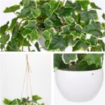 Hollyone Fake Hanging Plants with Pots, Artificial Potted Ivy Vine Faux Ivy Leav... - Image 4