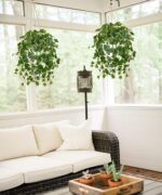 Hollyone Fake Hanging Plants with Pots, Artificial Potted Ivy Vine Faux Ivy Leav... - Image 5