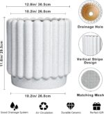 Ceramicfor Ceramic Flower Pots - 12 Inch Plant Pot Indoor Outdoor, Fluted Large ... - Image 4