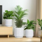 Ceramicfor Ceramic Flower Pots - 12 Inch Plant Pot Indoor Outdoor, Fluted Large ... - Image 9