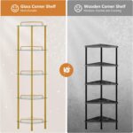 FAVOOSTY 5-Tier Corner Shelf Stand, Gold Corner Bookshelf, Bathroom Organizer, P... - Image 7