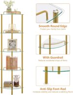 FAVOOSTY 5-Tier Corner Shelf Stand, Gold Corner Bookshelf, Bathroom Organizer, P... - Image 9