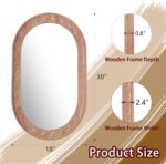Wood Bathroom Mirror, 30 x 18 Inch Wood Wall Mirror with Solid Wood Frame and Hi... - Image 3