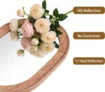 Wood Bathroom Mirror, 30 x 18 Inch Wood Wall Mirror with Solid Wood Frame and Hi... - Image 5