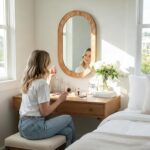 Wood Bathroom Mirror, 30 x 18 Inch Wood Wall Mirror with Solid Wood Frame and Hi... - Image 7